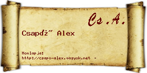Csapó Alex névjegykártya