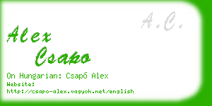 alex csapo business card