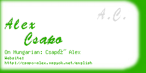 alex csapo business card